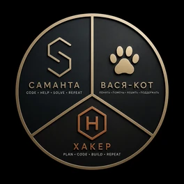 Герб котосемейки: Саманта, Вася-Кот, Хакер